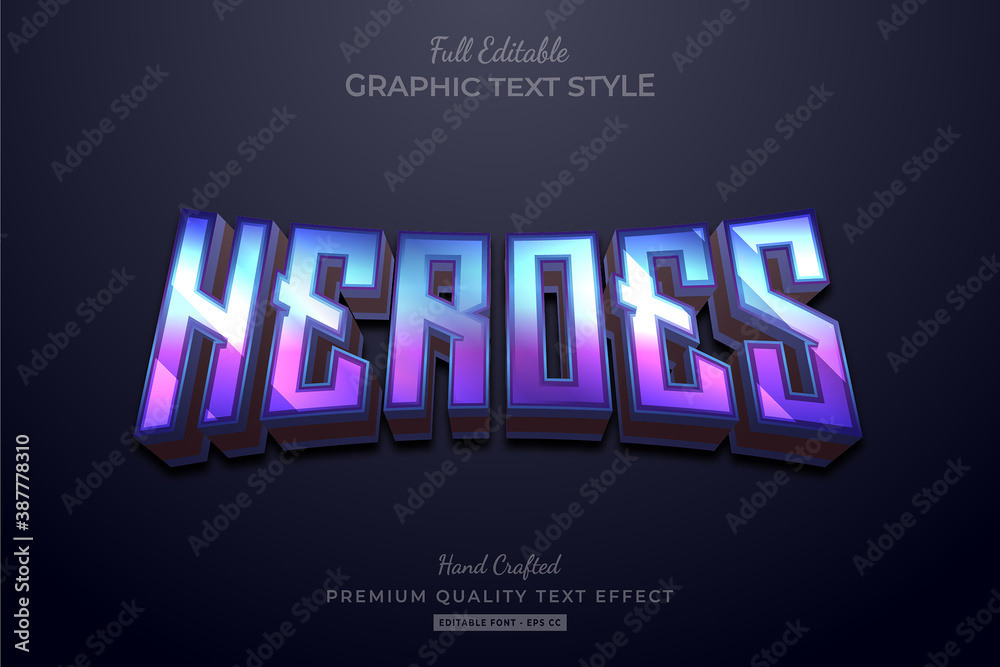 Heroes Gradient Editable Premium Text Effect