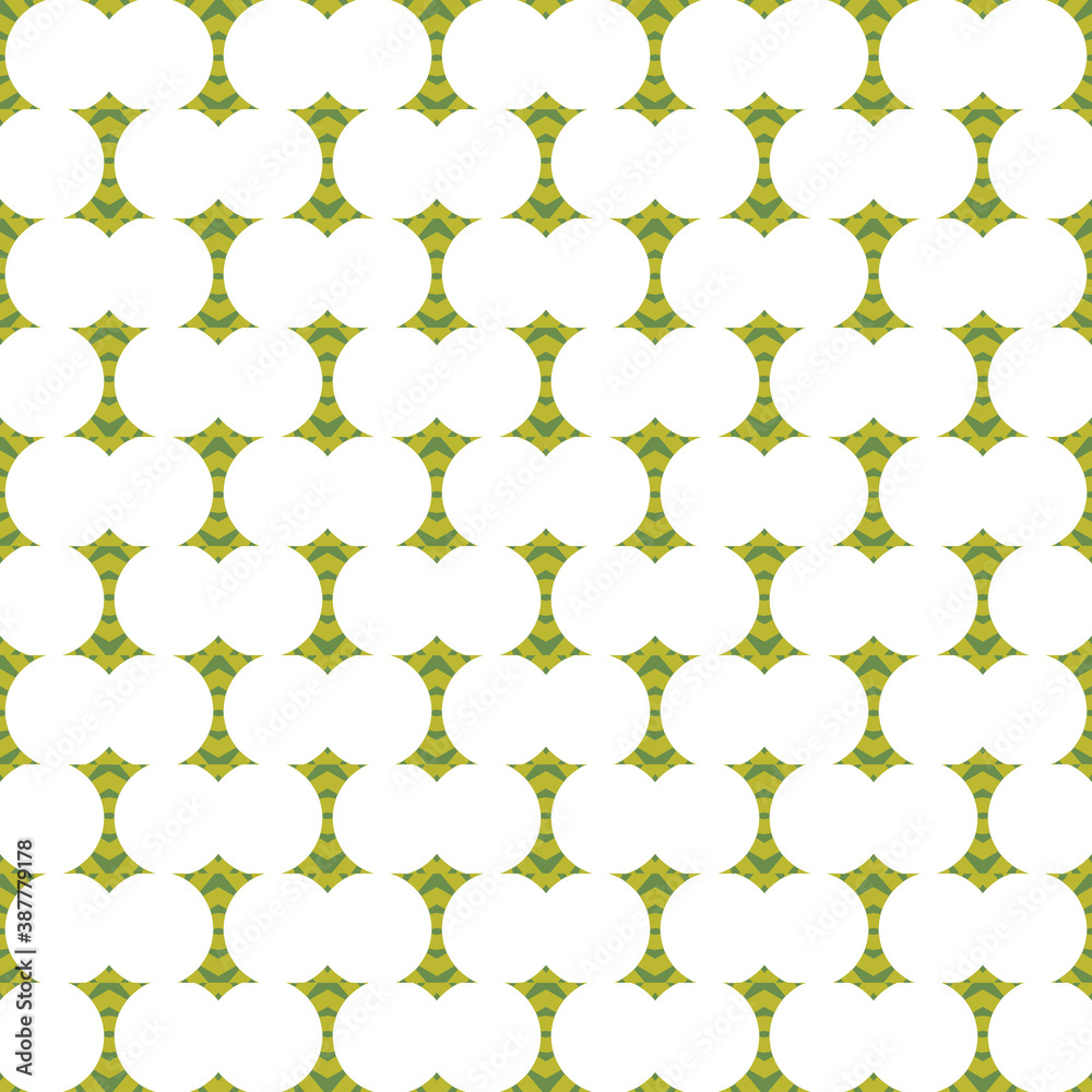 Fototapeta premium Vector seamless pattern texture background with geometric shapes, colored in white, green colors.