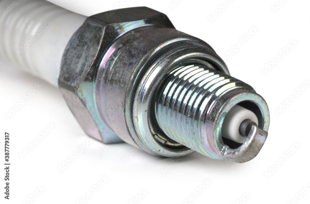 Electronic spark plug for car. Isolated object on white background Electronic spark plug for car. Isolated object on white background