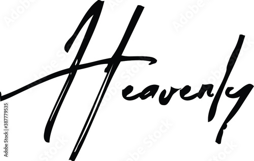 Heavenly-Female Name Modern Brush Calligraphy Cursive Text on White Background