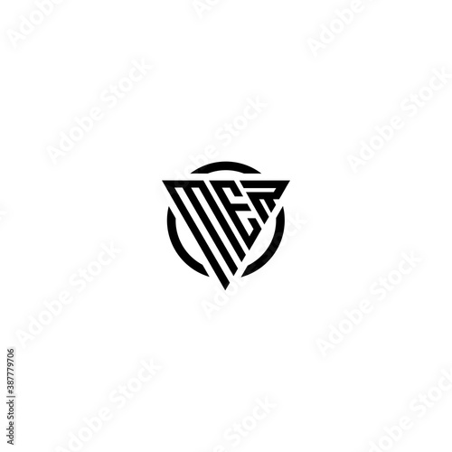 Initial letter MER triangle monogram clean modern simple logo