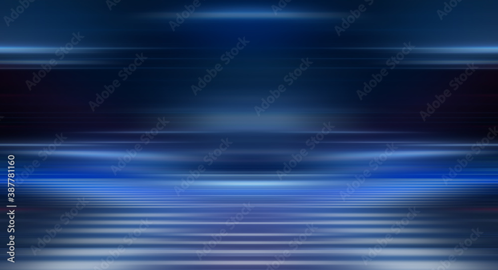Modern minimalistic, futuristic studio background. Dark background with lines and spotlights, neon light, night view. Abstract blue background. Empty stage. Modern minimalistic, futuristic studio background. Dark background with lines and spotlights, neon light, night view. Abstract blue background. Empty stage.
