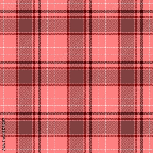 checked diamond tartan plaid scotch kilt fabric seamless pattern texture background - color old pink, orange, coral, peach, salmon, brown, white