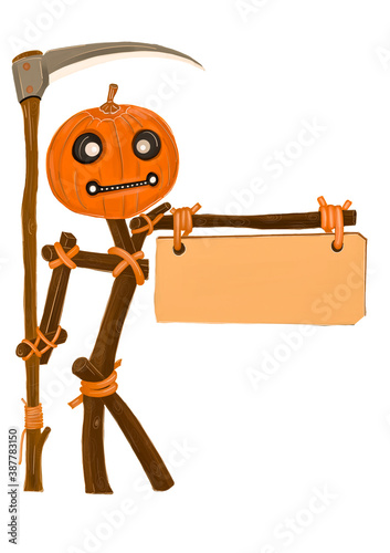 Halloween cartoon drawings on white background