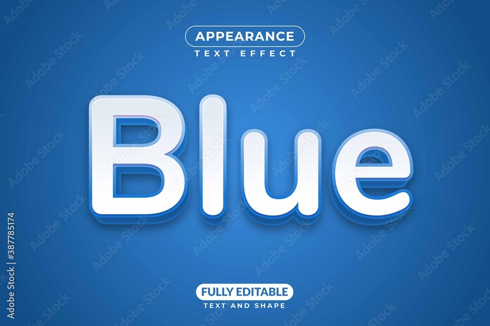 Editable Text Effect Blue Color Navy Appearance