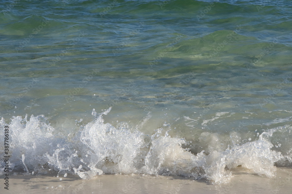 Small waves from the ocean near the shore