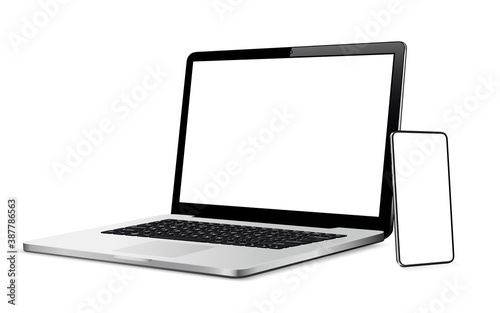 Cellphone and laptop with blank touch screen