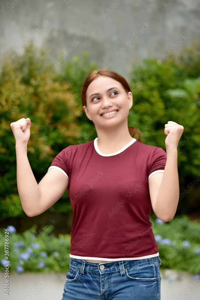 Successful Redhead Female Woman Wearing Tshirt Successful Redhead Female Woman Wearing Tshirt