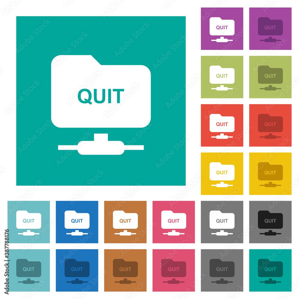 FTP quit square flat multi colored icons FTP quit square flat multi colored icons