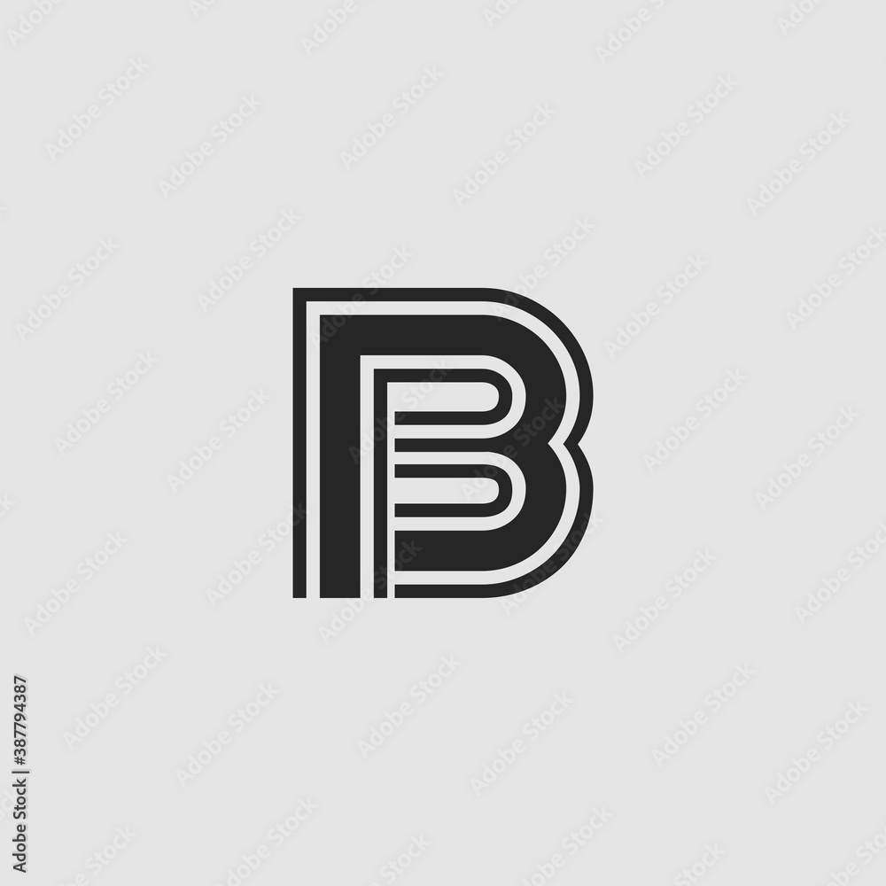 Initial Letter B logo icon abstract line vector design Initial Letter B logo icon abstract line vector design