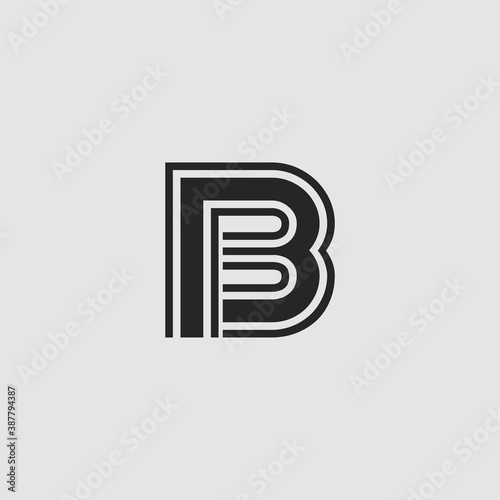 Initial Letter B logo icon abstract line vector design © simpenstock