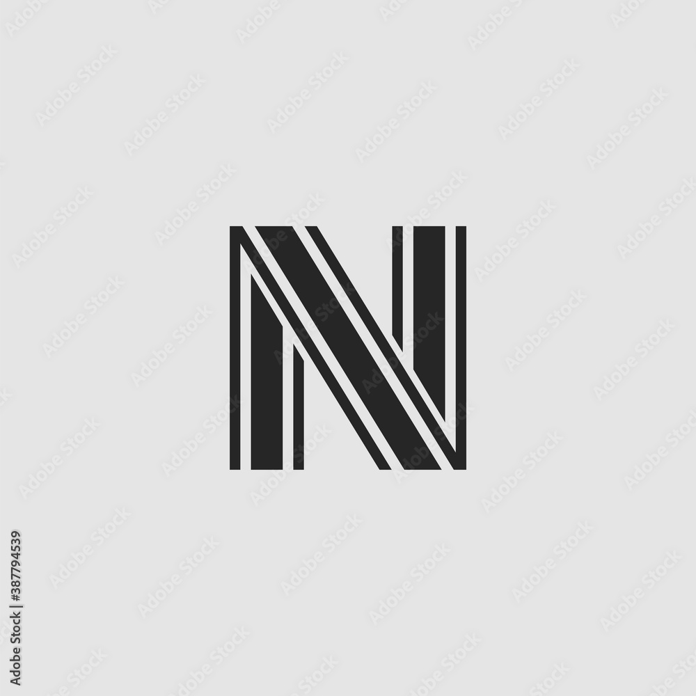 Initial Letter N logo icon abstract line vector design Initial Letter N logo icon abstract line vector design