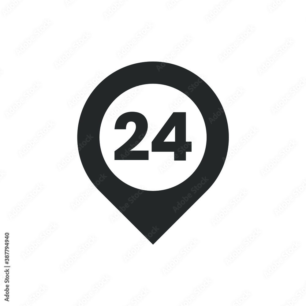 24 hours support location icon 24 hours support location icon