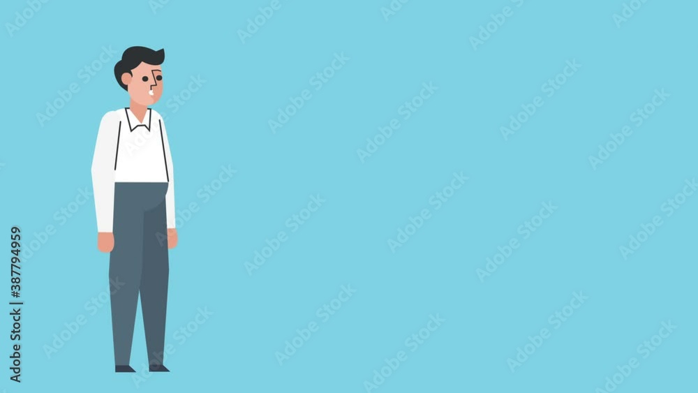 Flat Graphic Design Businessman Character Talking Speaker Isolated Loop Animation Flat Graphic Design Businessman Character Talking Speaker Isolated Loop Animation
