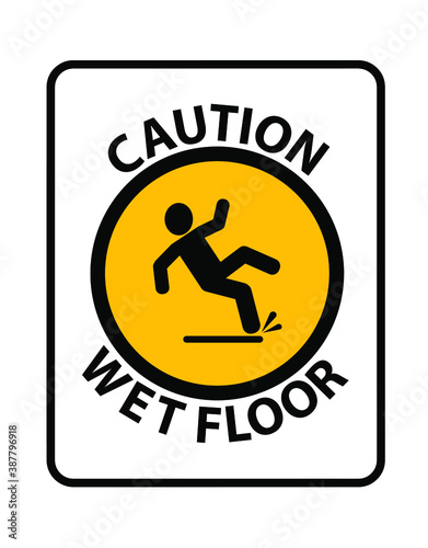 wet floor sign on white background