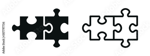 Two pieces of puzzle icon for apps and websites