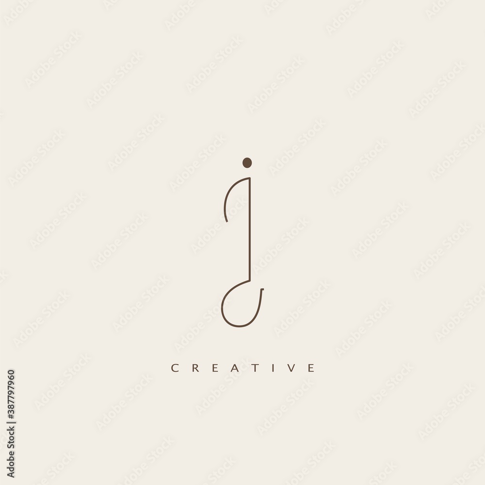 Minimalist Initial Line Letter J logo Icon. Minimalist Initial Line Letter J logo Icon.