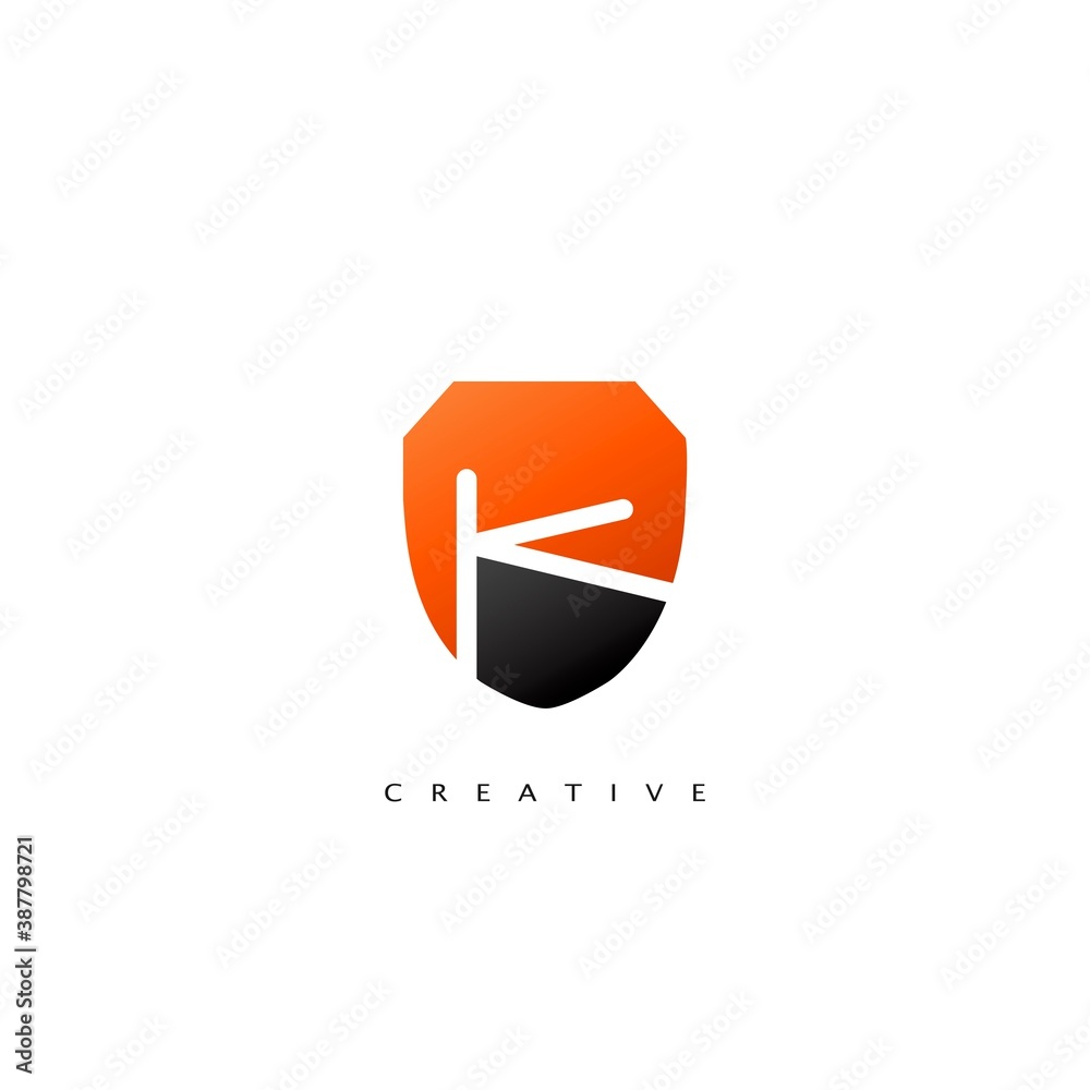 Initial Letter K Logo Abstract Techno Shield Vector Design Initial Letter K Logo Abstract Techno Shield Vector Design
