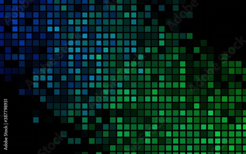 Dark Blue, Green vector background with rectangles.