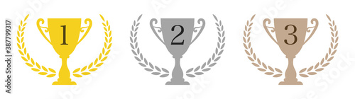トロフィーのランキング素材（数字あり）