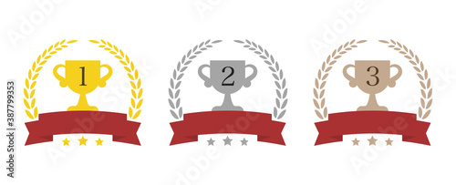 トロフィーのランキング素材（数字あり）