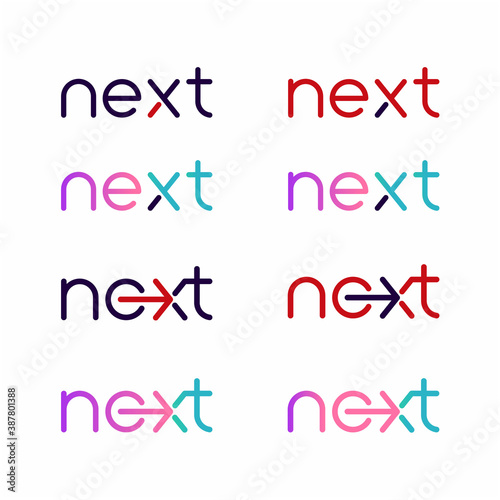 Next word with arrow Letter Logo design Template