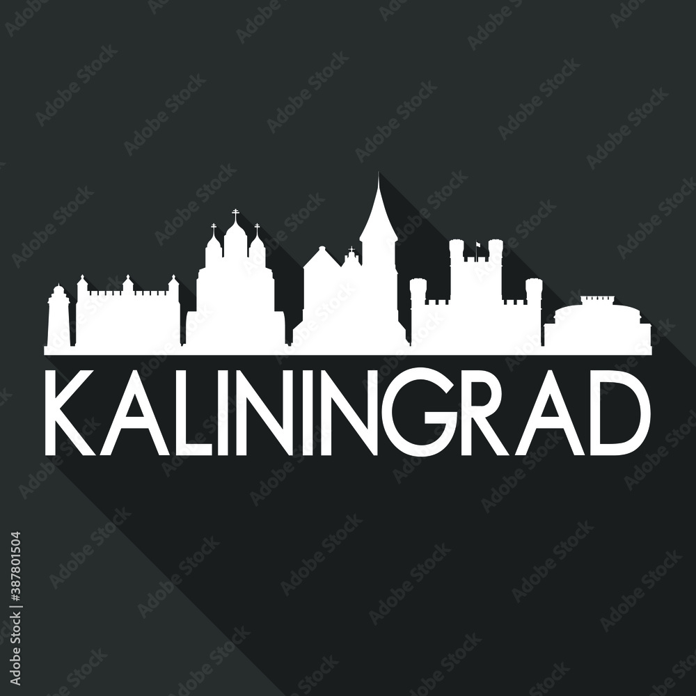 Kaliningrad Russia Flat Icon Skyline Silhouette Design City Vector Art Famous Buildings.