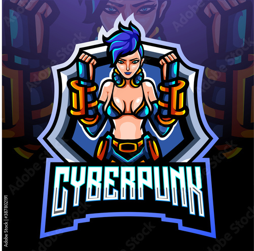 Cyberpunk mascot. esport logo design