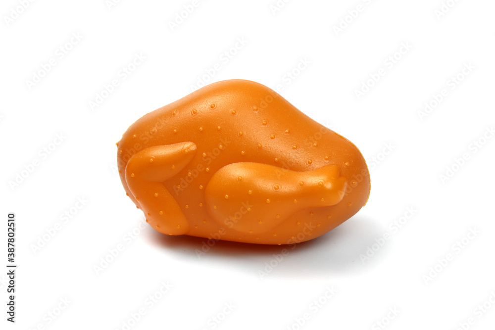 Chicken carcass plastic toy isolated on white Chicken carcass plastic toy isolated on white