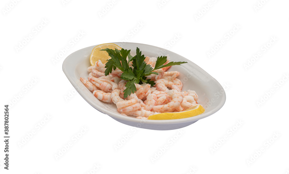 Shrimp appetizer on isolated white background. Shrimp appetizer on isolated white background.
