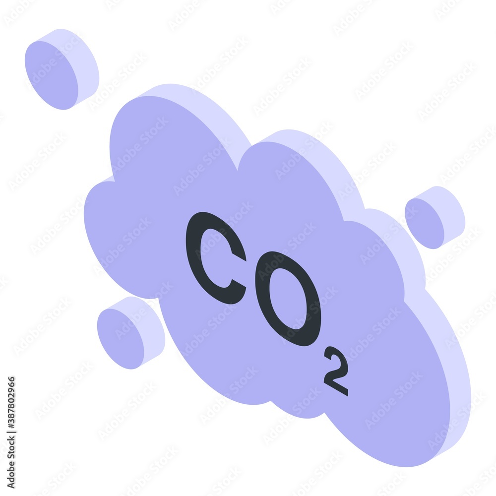 Global warming co2 icon. Isometric of global warming co2 vector icon for web design isolated on white background