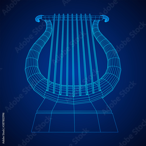Ancient lyre or harp musical instrument