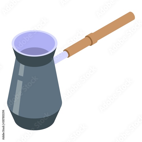 Coffee turkish pot icon. Isometric of coffee turkish pot vector icon for web design isolated on white background