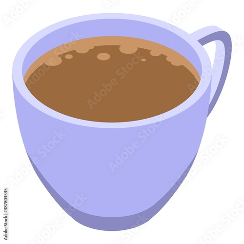 Latte coffee cup icon. Isometric of latte coffee cup vector icon for web design isolated on white background