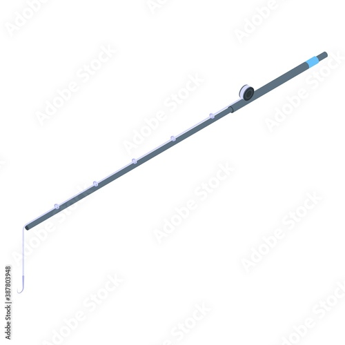 Fishing rod icon. Isometric of fishing rod vector icon for web design isolated on white background