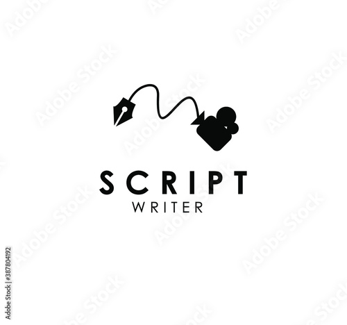pen and camera logo icon vector template applicable for art director, script, writer photo
