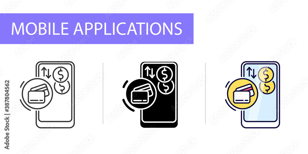 mobile app icon, online banking application mobile app icon, online banking application