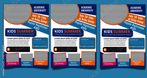 kids summer education Activities flyer template and poster Template AI