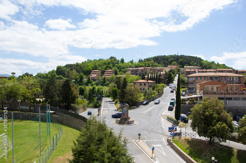Montalcino Ortsansicht der Toskana, mit der Hügellandschaft des Orcia Tals