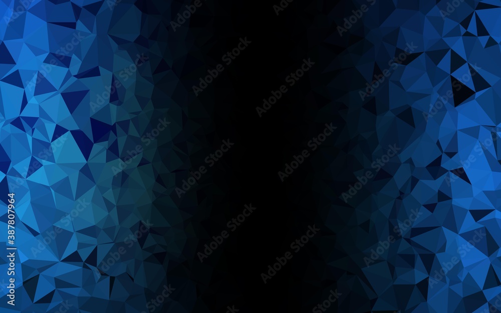 Fototapeta Dark BLUE vector polygonal background.