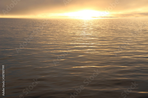Arctic. The Golden sunrise. Laptev sea. Light. Velvet background