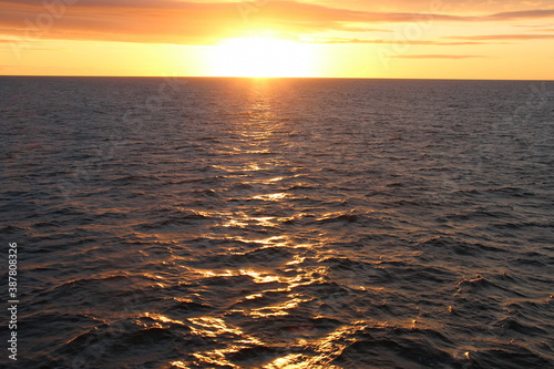 Arctic. The Golden sunrise. Laptev sea. Light. Velvet background