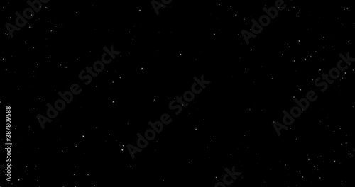 3D Illustration realistic overlay twinkling sparkling stars space in isolated black night sky