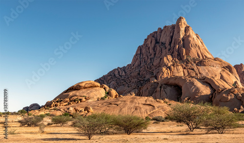 Rock formations in Spitzkoppe park in the Namibian desert