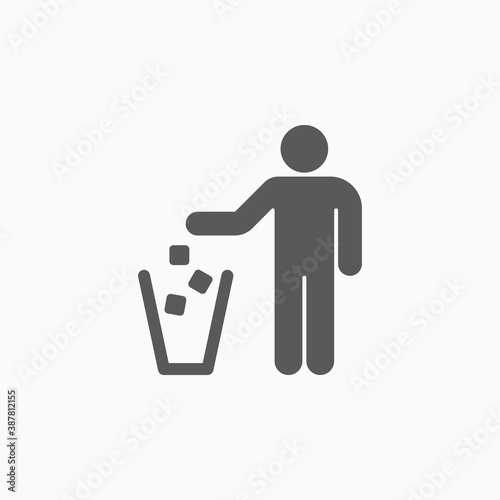 garbage icon, trash vector illustration