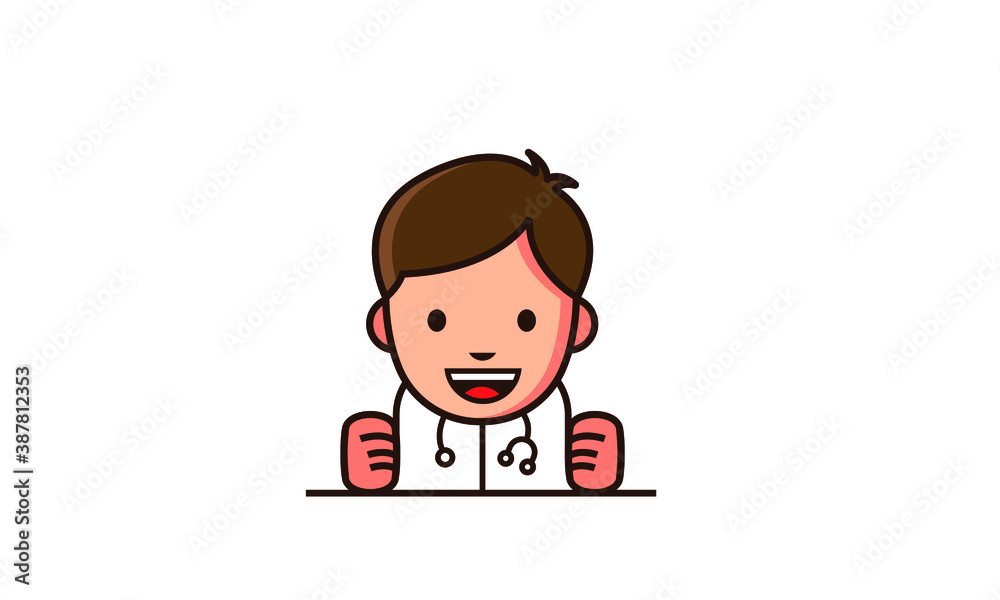 cartoon illustration of a doctor