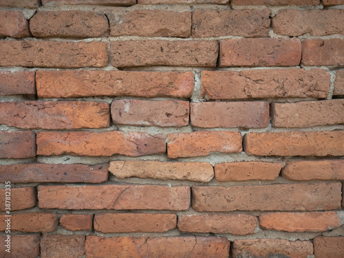 Old Red bricks wall  short and long bricks