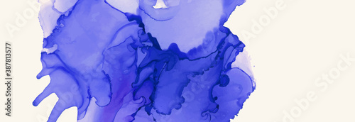 Alcohol ink vector texture banner. Fluid ink abstract background.