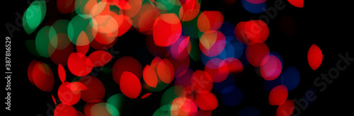 Soft focus Abstract lights blur blinking horizontal background.