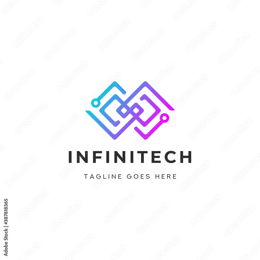 Infinity Technology Network Logo Template Design Infinity Technology Network Logo Template Design
